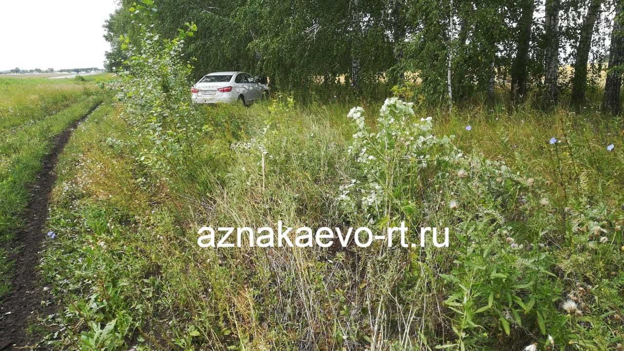 В Азнакаево водитель съехал в кювет из-за несоблюдения скоростного режима (ФОТО)