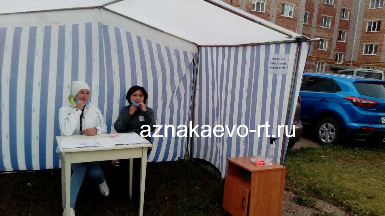 На Азнакаевском избирательном участке №523 избиратели голосуют активно