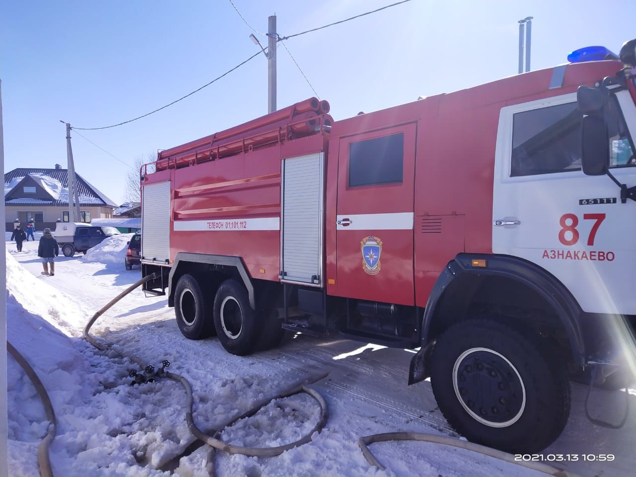 В Азнакаево сгорела баня