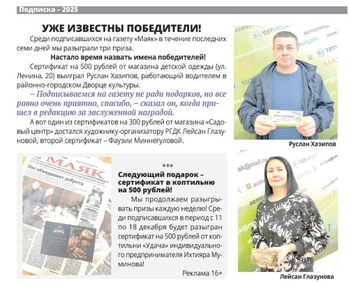 Розыгрыш завершен, узнайте, кто стал победителем