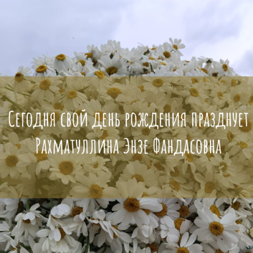 Сегодня свой день рождения празднует Рахматуллина Энзе Фандасовна