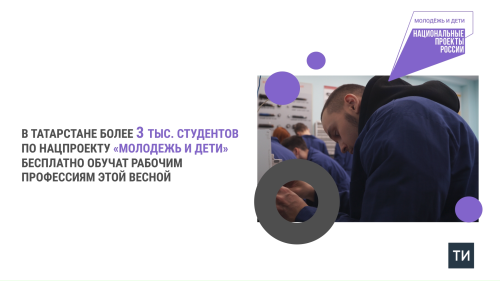 Татарстанда 3 меңнән артык студент илкүләм проект буенча бушлай эшче һөнәрләргә укытыла