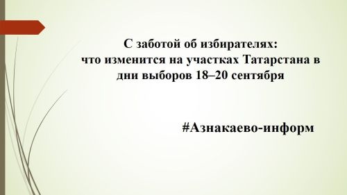 С заботой об избирателях: что изменится на участках Татарстана в дни выборов 18–20 сентября