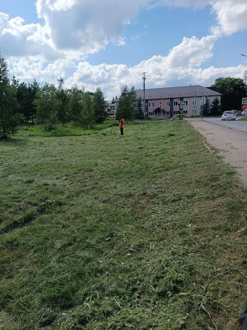 Покос травы в Азнакаево идёт полным ходом!