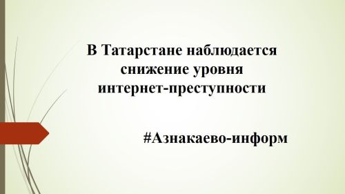 В Татарстане наблюдается снижение уровня интернет‑преступности