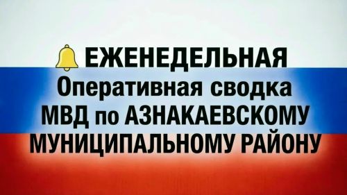 Оперативная обстановка в Азнакаевском муниципальном районе с 27.07.2026 по 02.08.2026