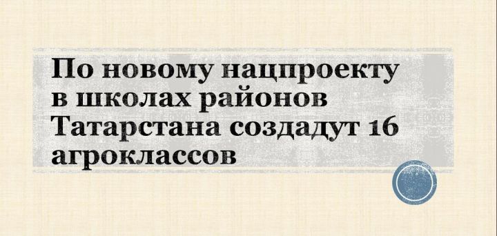 По новому нацпроекту в школах районов Татарстана создадут 16 агроклассов