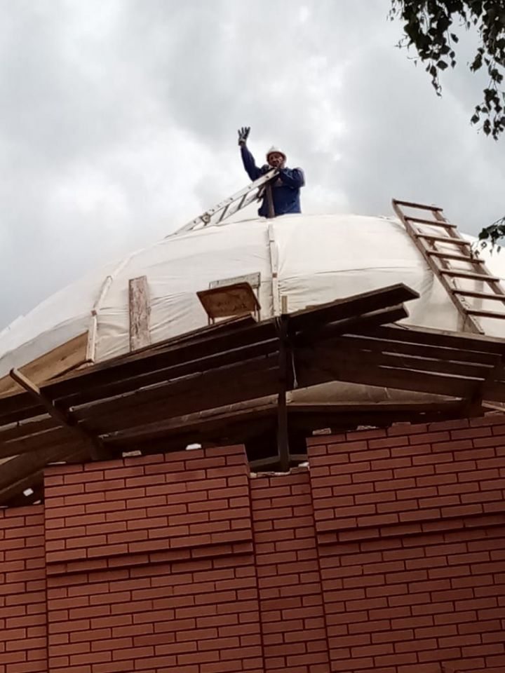 Продолжается реконструкция «Голубой» мечети в городе Азнакаево
