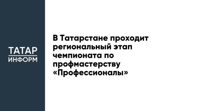В Татарстане проходит региональный этап чемпионата по профмастерству «Профессионалы»