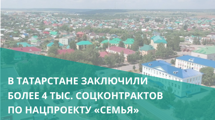 В Татарстане заключили более 4 тыс. соцконтрактов по нацпроекту «Семья»