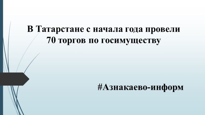 В Татарстане с начала года провели 70 торгов по госимуществу