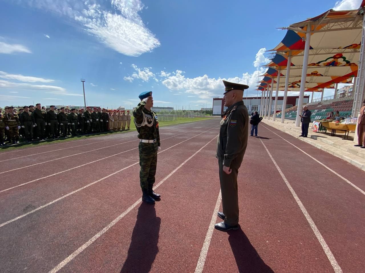 В Азнакаево прошел смотр-конкурс строя и песни