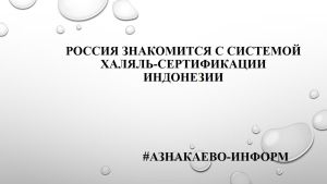 Россия знакомится с системой халяль-сертификации Индонезии