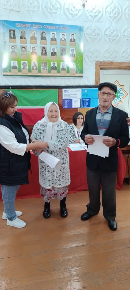 Среди первых в селе Агерзе проголосовали ветераны