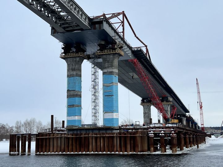 Техническая готовность моста через Каму в составе обхода Нижнекамска и Набережных Челнов составляет 50%