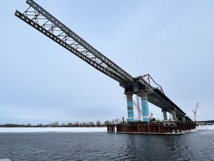 Техническая готовность моста через Каму в составе обхода Нижнекамска и Набережных Челнов составляет 50%