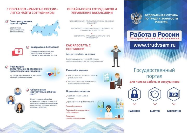 Работодателям о возможностях портала «Работа России»