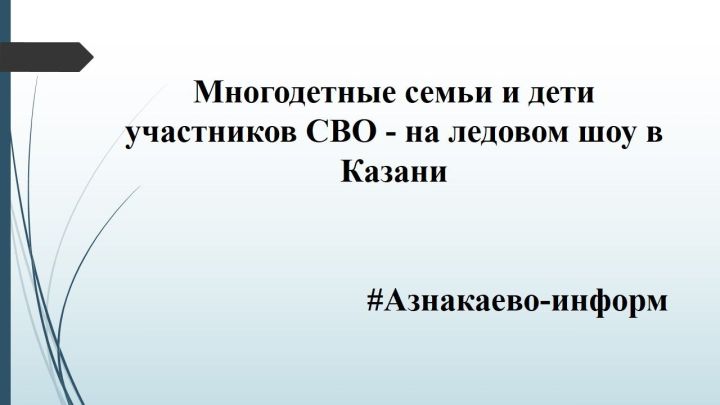 Многодетные семьи и дети участников СВО -  на ледовом шоу в Казани